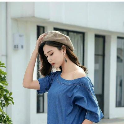 ĐẦM JEAN DENIM DÁNG SUÔNG TAY LỠ - J.22